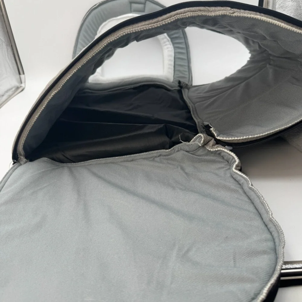 Gray Plush Tunnel Cat Bed with Removable Cushion